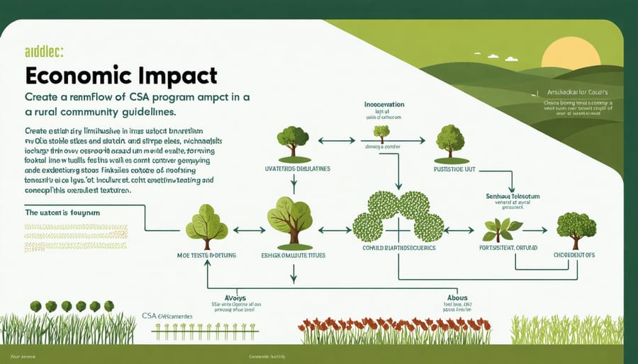 Flow chart illustrating how CSA money circulates through a rural economy