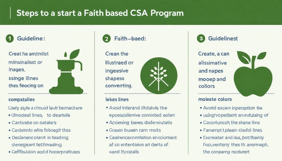 Visual diagram of 5 key steps for establishing a faith-based CSA partnership