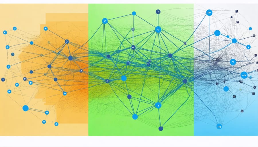 Visual representation of technology coalition network connecting various farming systems