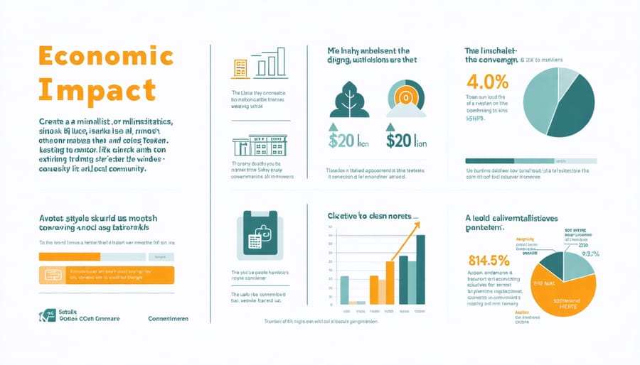 Visual representation of market's economic benefits including vendor revenue and job creation