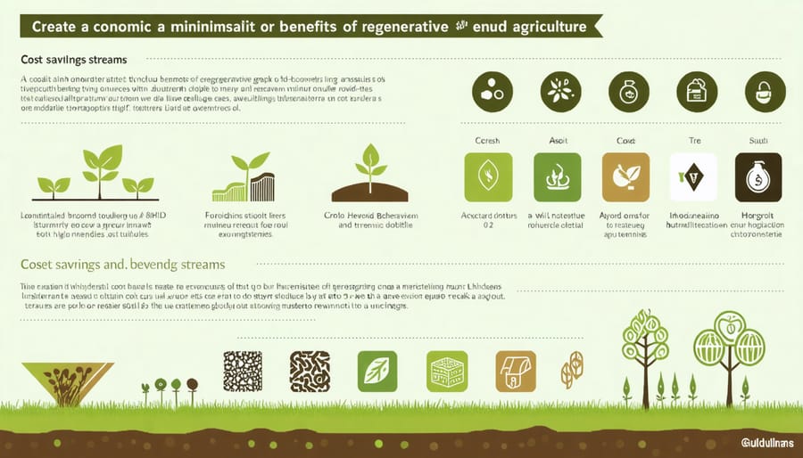 Visual representation of regenerative agriculture financial benefits and ROI