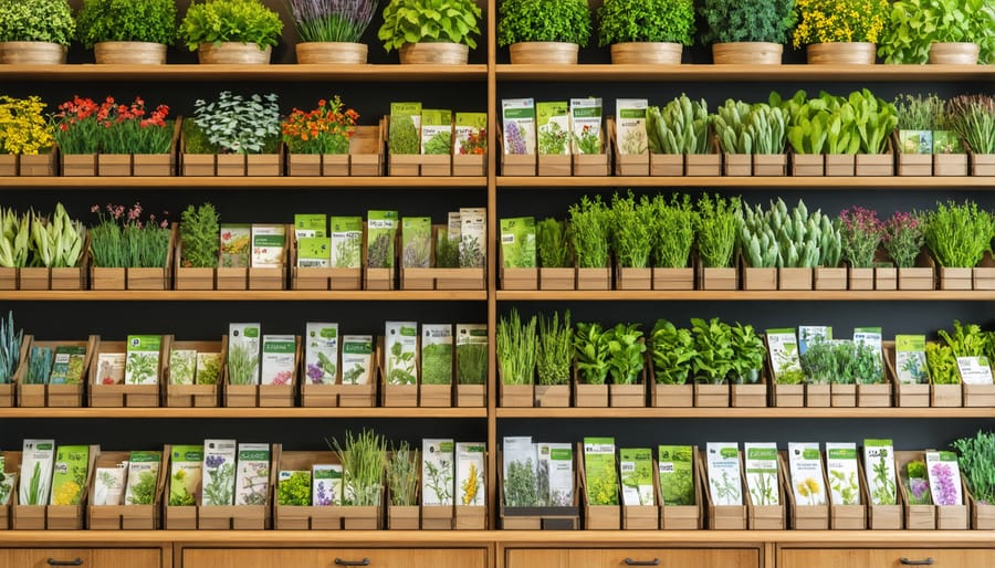Well-organized seed library showing filing system, storage containers, and labeled seed packets