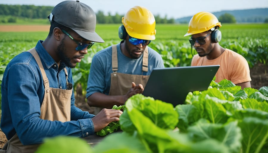 Farm staff engaged in digital security training workshop