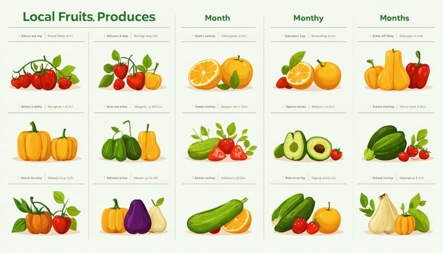 Infographic displaying seasonal availability of local produce throughout the year