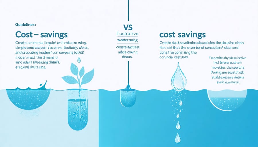 Chart comparing traditional vs water-saving kitchen technology annual costs