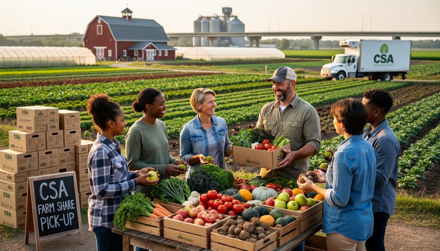 Farmer's hands holding freshly harvested organic vegetables at local farm stand